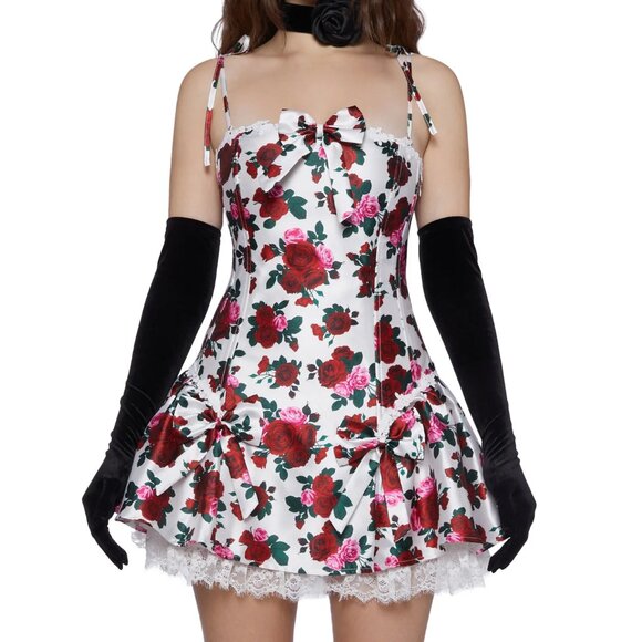NEW Sugar Thrillz Scandal Sheet Taffeta Dress Floral Print Size XL - Picture 1 of 11